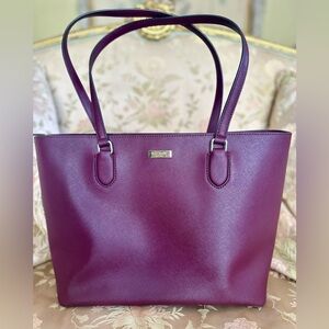 Kate Spade Plum/Burgandy Leather Zip Tote